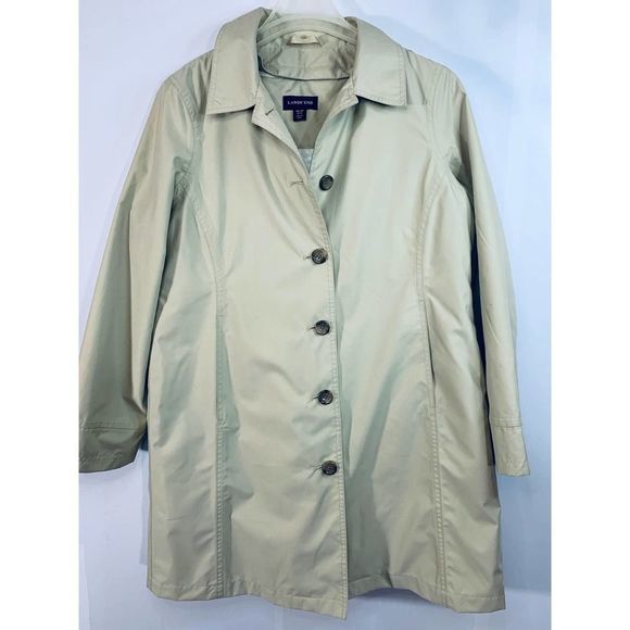 Lands End‎ Womens Khaki Mid Length Overcoat Dress - Picture 2 of 9